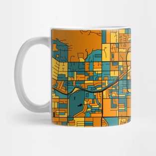 Scottsdale Map Pattern in Orange & Teal Mug